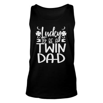 Dad Of Twins Saint Patricks Day 2021 Lucky Fathers Day Unisex Tank Top - Seseable
