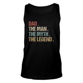 Dad The Man Myth Legend Father Retro Christmas Gift Unisex Tank Top - Seseable