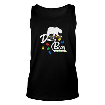 Daddy Bear Puzzle Autism Awareness Dad Gifts Tee Unisex Tank Top - Monsterry UK