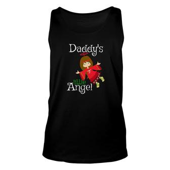 Daddys Little Angel Girls Brown Hair Xmas Cute Kids Unisex Tank Top - Monsterry UK