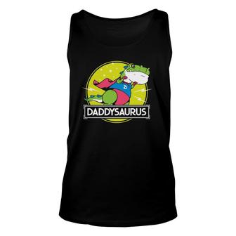 Daddysaurus Funny Dad Designs From Son Daughter Fathers Day Unisex Tank Top - Seseable