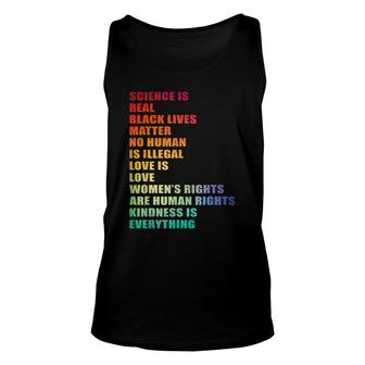 Distressed Science Is Real Black Lives Matter Lgbt Pride Unisex Tank Top - Thegiftio UK