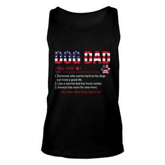 Dog Dad Noun Definition Funny Us Flag For 4Th Of July Funny Unisex Tank Top - Seseable