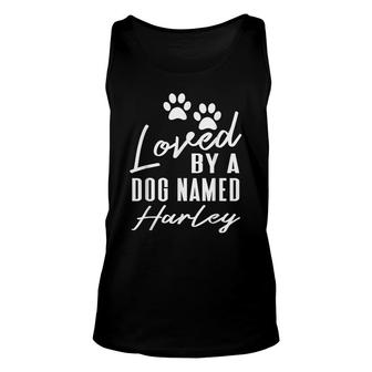 Dog Name Harley Gift Pet Lover Puppy Paw Print Unisex Tank Top - Seseable