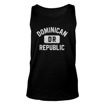 Dominican Republic Dr Gym Style Distressed White Print Unisex Tank Top - Seseable