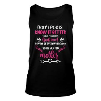 Dont Poet Know It Better Mothers Day Special Unisex Tank Top - Seseable