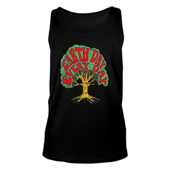 Earth Day Every Day Vintage Hippie Tree Hugger 80S Nature Unisex Tank Top | Mazezy