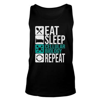 Eat Sleep Cellular Biology Repeat Biologist Cell Science Dna Tank Top | Mazezy