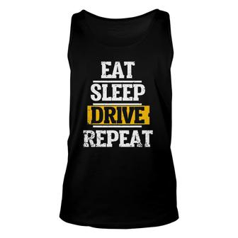 Eat Sleep Drive Repeat Funny School Bus Driver Gift Unisex Tank Top - Seseable