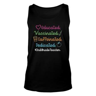 Educated Vaccinated Caffinated 2Nd Grade Teacher Unisex Tank Top - Seseable