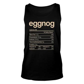 Eggnog Nutrition Facts Funny Thanksgiving Christmas Unisex Tank Top - Seseable