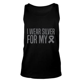 End Parkinsons Awareness I Wear Silver For My Ribbon Unisex Tank Top - Seseable