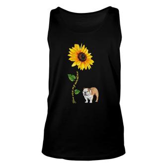 English Bulldog You Are My Sunshine Sunflower Unisex Tank Top | Mazezy