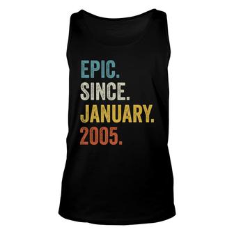 Epic Since January 2005 17Th Birthday Unisex Tank Top - Seseable