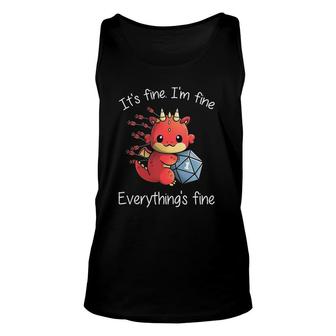 Everythings Fine - Rpg Funny Dragon Unisex Tank Top | Mazezy
