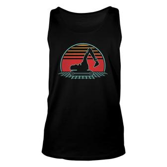 Excavator Retro Vintage 80S Style Construction Worker Gift Unisex Tank Top - Seseable