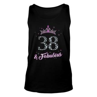 Fabulous Birthday Queen 38 Years Old 38Th Birthday Unisex Tank Top - Seseable