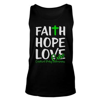 Faith Hope Love Cure Fight Cerebral Palsy Awareness Unisex Tank Top - Seseable