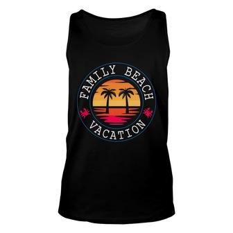 Family Beach Retro Sunset Summer Unisex Tank Top | Seseable CA