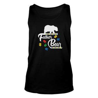 Father Bear Puzzle Autism Awareness Dad Gifts Tee Unisex Tank Top - Monsterry