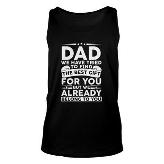 Fathers Day For Best Dad From Kids Daughter Son Wife Unisex Tank Top - Seseable