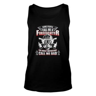 Fathers Day Gift For Firefighter Dad Fireman Unisex Tank Top - Monsterry DE