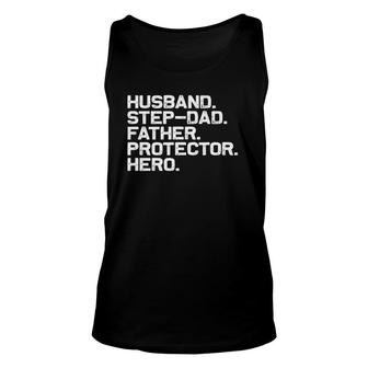 Fathers Day Husband Step Dad Protector Hero Dad Unisex Tank Top - Seseable