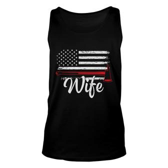 Firefighter Wife Usa Flag Meaningful Great Unisex Tank Top - Seseable