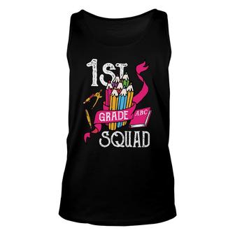 First Grade Teacher Back To School 1St Grade Squad Unisex Tank Top - Seseable