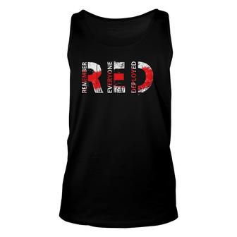 Friday Military We Wear Red My Soldier Us American Flag Red Unisex Tank Top - Seseable