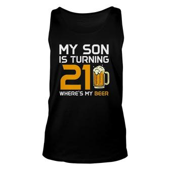 Funny 21St Birthday For Mom Dad Of Son Child Kid 21 Years Old Unisex Tank Top - Seseable