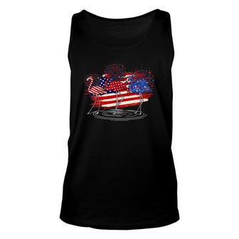 Funny 4Th Of July American Flag Flamingo Independence Day Unisex Tank Top - Seseable