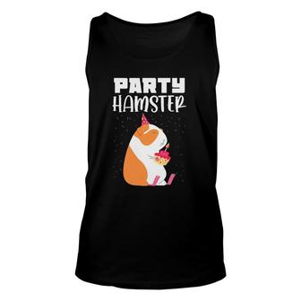 Funny Birthday Party Hamster Celebration Unisex Tank Top | Mazezy