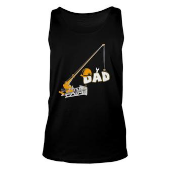Funny Construction Worker Dad Birthday Crew Party Tee Unisex Tank Top | Mazezy