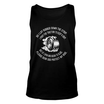 Funny Drag Racer Lay Rubber Saying Race Car Guy Design Unisex Tank Top | Mazezy