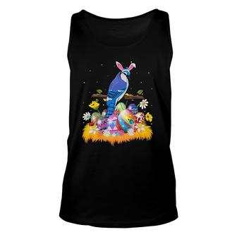 Funny Easter Egg Lover Cute Blue Jay Bird Easter Sunday Unisex Tank Top | Mazezy