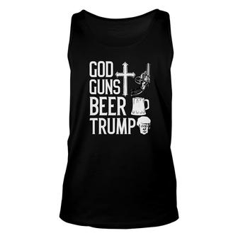 Funny Gift God Guns Beer Trump Premium Unisex Tank Top - Monsterry