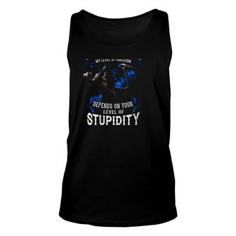 Funny Im A Grumpy Old Man My Level Of Sarcasm Depends On Your Level Of Stupidity Unisex Tank Top - Seseable