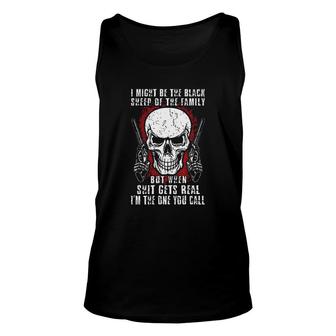  Funny Letter Skull I Might Be The Black Sheep Of The Family Unisex Tank Top - Seseable