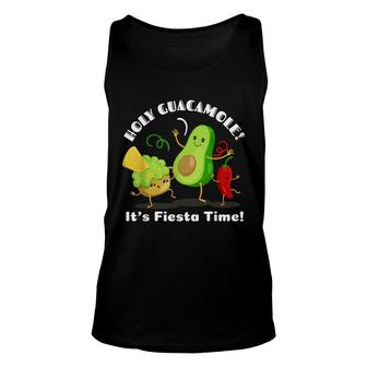Funny Mexican Food Holy Guacamole Its Fiesta Time Unisex Tank Top - Seseable