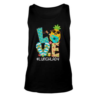 Funny Pineapple Love Lunch Lady Hello Summer Vibes Unisex Tank Top - Thegiftio UK