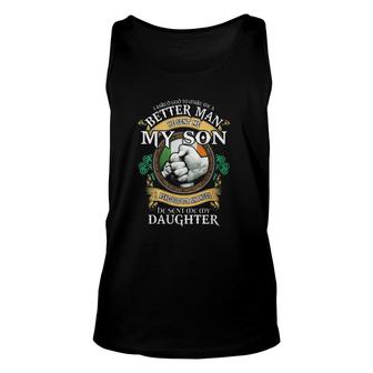 Funny Print 2022 Lucky Dad Better Man He Sent Me My Son Unisex Tank Top - Seseable