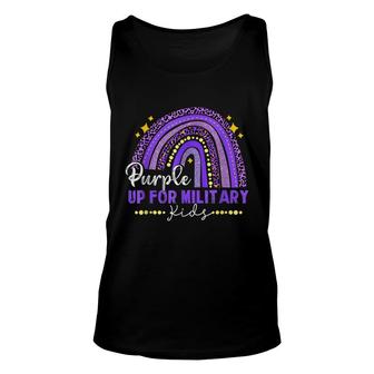 Funny Rainbow Purple Up For Military Kids Month Ribbon Unisex Tank Top - Seseable
