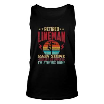 Funny Retired Lineman For Retirement Unisex Tank Top | Mazezy
