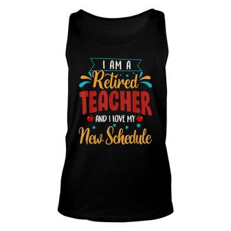 Funny Retirement Schedule - Retired Teacher Unisex Tank Top - Thegiftio
