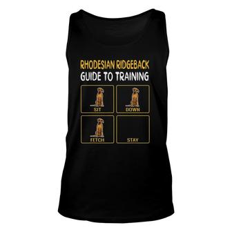 Funny Rhodesian Ridgeback Guide To Training Dog Obedience Unisex Tank Top - Seseable
