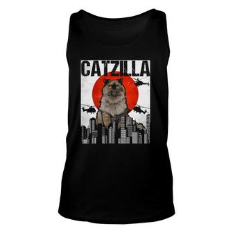 Funny Vintage Japanese Catzilla Persian Cat Unisex Tank Top | Mazezy