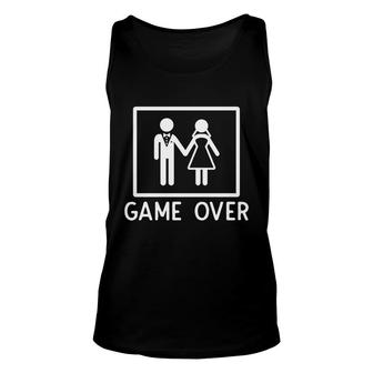 Game Over Groom Bachelor Party White Great Unisex Tank Top - Seseable