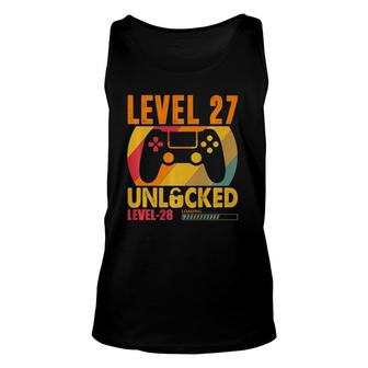 Gamer 27 Years Old 27Th Birthday Gift Level 27 Unlocked Unisex Tank Top - Seseable