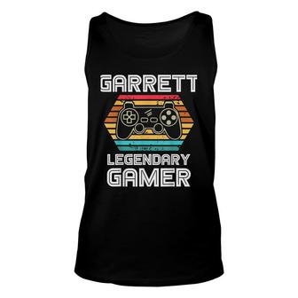 Garrett Legendary Video Gamer Custom Name Personalized Unisex Tank Top - Seseable